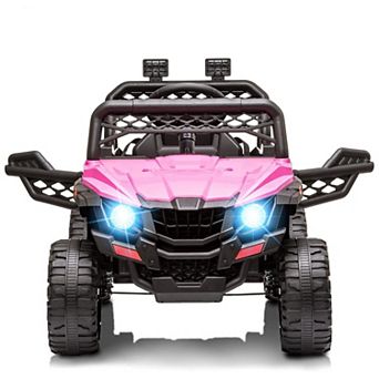 12V Kids Ride-On Truck, Electric Car Toy with Remote Control, Spring Suspension, LED Lights