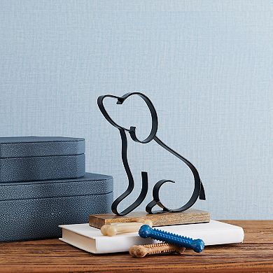 Studio 66 Luna Decor Dog Figurine Table Decor with Wooden Base
