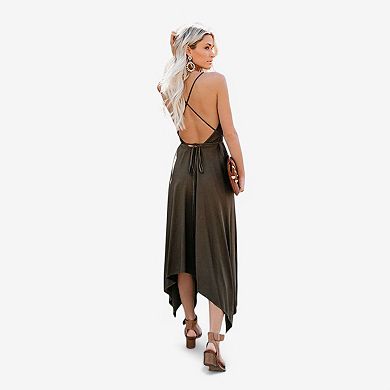 Women's Sleeveless Wrap Maxi Dress with High-Low Hem