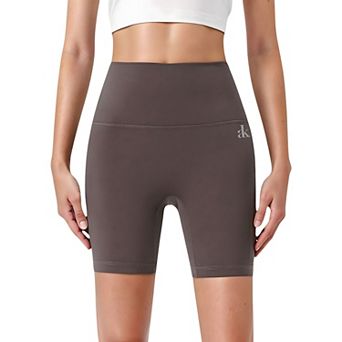 Women's High Waist Compression Biker Shorts Seamless Waistband with Sculpting Stretch Fit