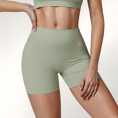Women's High Waist Biker Shorts with Seamless Waistband and Compression Fit