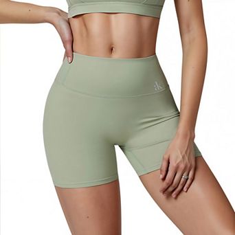Women's High Waist Biker Shorts with Seamless Waistband and Compression Fit