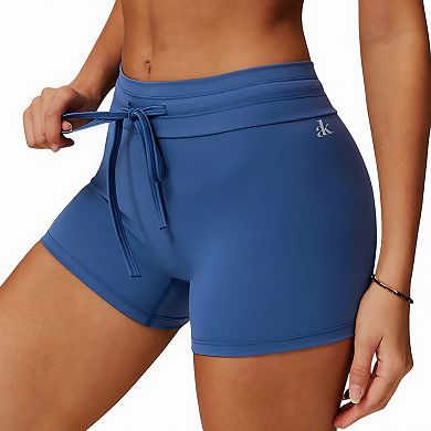 Women's High Waist Athletic Shorts with Adjustable Drawstring