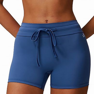 Women's High Waist Athletic Shorts with Adjustable Drawstring