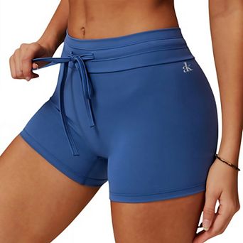 Women's High Waist Athletic Shorts with Adjustable Drawstring