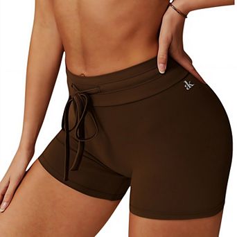 Women's High Waist Athletic Shorts with Adjustable Drawstring