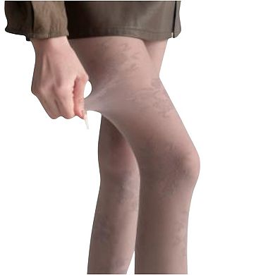 Women's Sheer Floral Pattern Tights Lightweight Mesh Legwear with Stretchy Fit and Subtle Texture