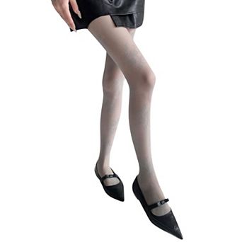 Women's Sheer Floral Pattern Tights Lightweight Mesh Legwear with Stretchy Fit and Subtle Texture