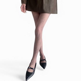 Women's Sheer Floral Pattern Tights Lightweight Mesh Legwear with Stretchy Fit and Subtle Texture