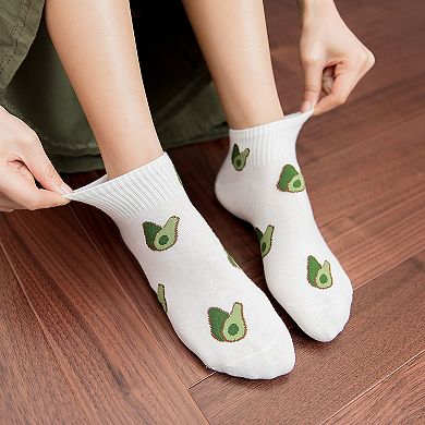 Women's Avocado Ankle Socks Non Slip Cotton for Casual Stability and Comfort 2 Pairs