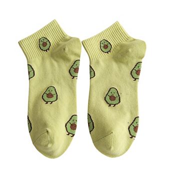 Women's Avocado Ankle Socks Non Slip Cotton for Casual Stability and Comfort 2 Pairs
