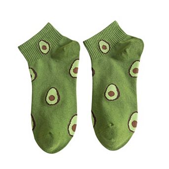 Women's Avocado Ankle Socks Non Slip Cotton for Casual Stability and Comfort 2 Pairs