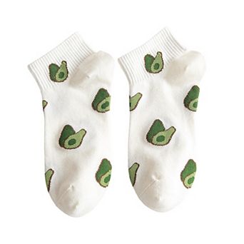 Women's Avocado Ankle Socks Non Slip Cotton for Casual Stability and Comfort 2 Pairs