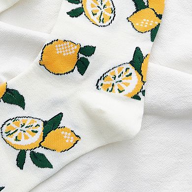 Women's Colorful Fruit Low Cut Socks Non Slip Cotton for Casual Stability and Comfort 2 Pairs