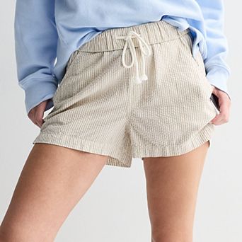 Juniors' SO® Mid Rise Seersucker Shorts