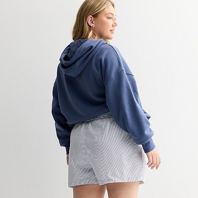 Juniors' Plus Size SO® Mid Rise Seer Sucker Shorts