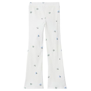Girls Lands' End Ribbed Flare Leggings Set