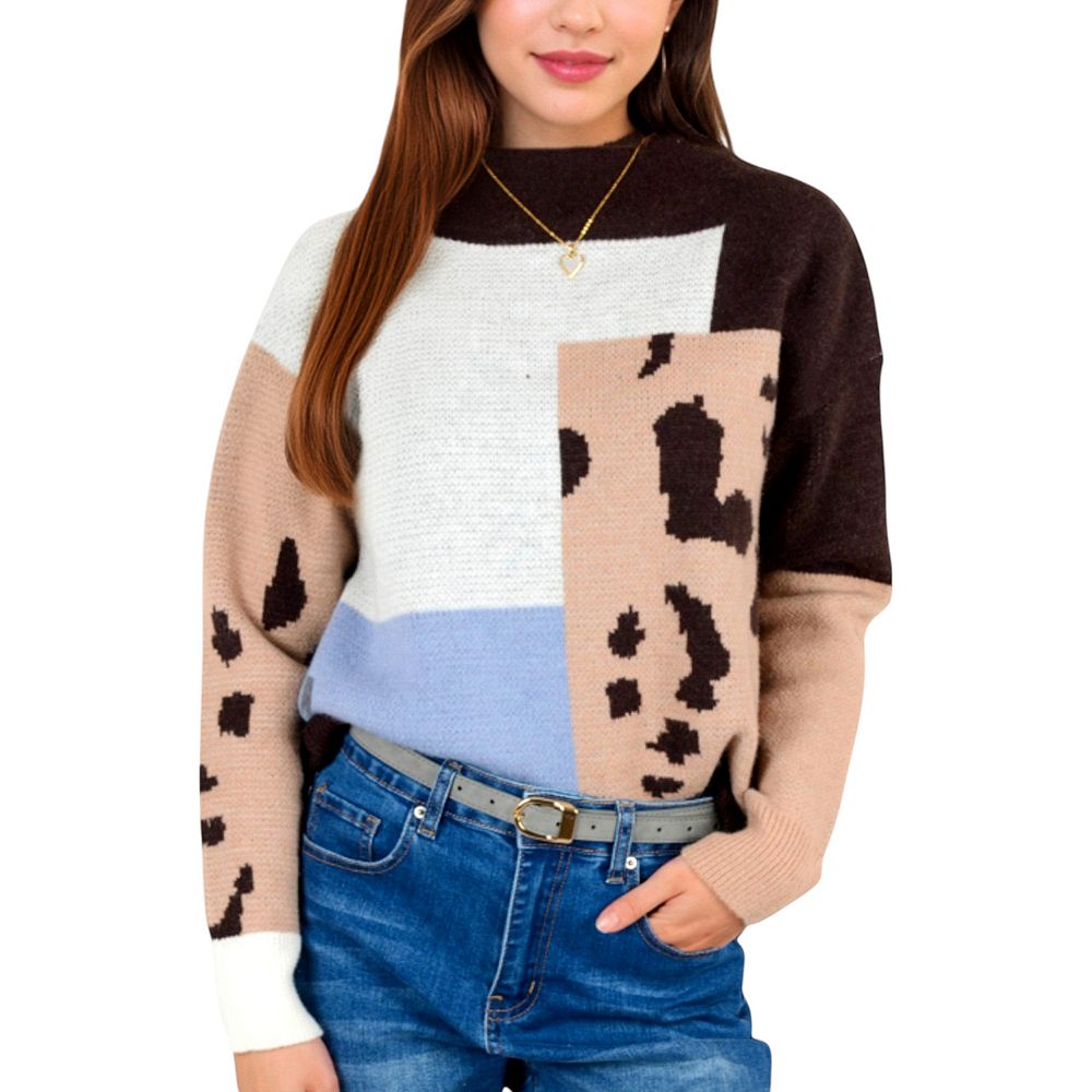Horse Shoe Color Block Sweater main image 1
