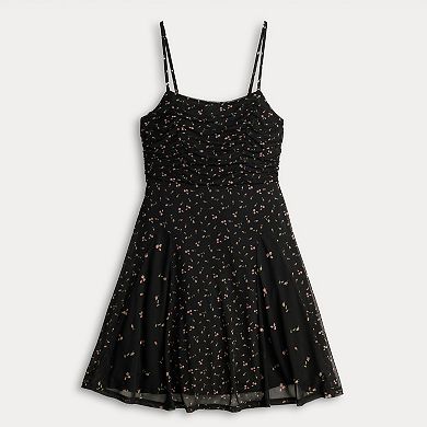 Juniors' Live To Be Spoiled Mesh Skater Dress
