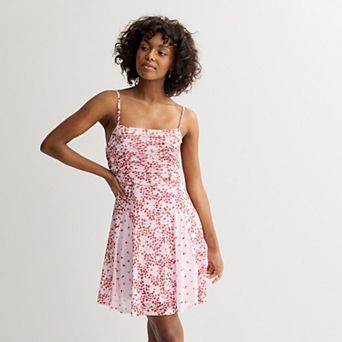 Juniors' Live To Be Spoiled Mesh Skater Dress