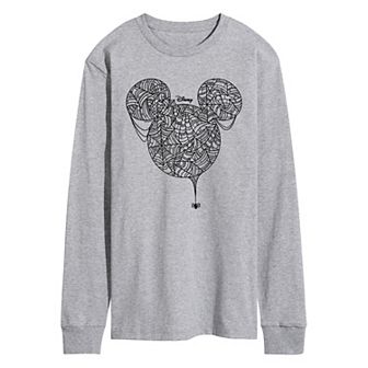 Disney's Mickey Mouse Men's Spider Web Long Sleeve Graphic Tee