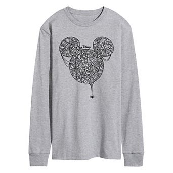 Disney's Mickey Mouse Men's Spider Web Long Sleeve Graphic Tee