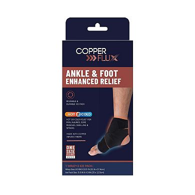 Ankle and Foot Brace with Hot/Cold Therapy Copper Infused