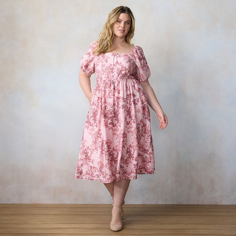 Plus Size LC Lauren Conrad Puffed Sleeve A-Line Maxi Dress
