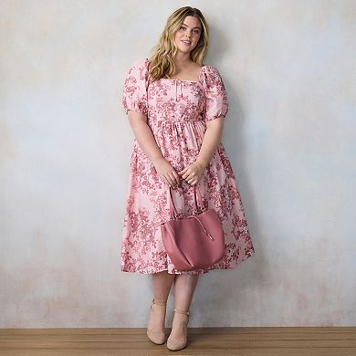 Plus Size LC Lauren Conrad Puffed Sleeve A-Line Maxi Dress