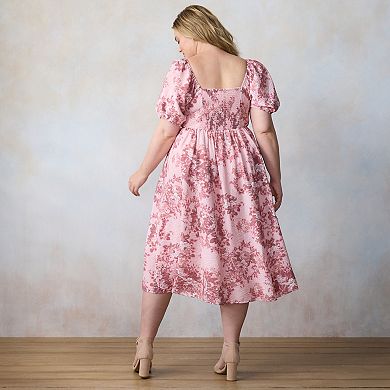 Plus Size LC Lauren Conrad Puffed Sleeve A-Line Maxi Dress