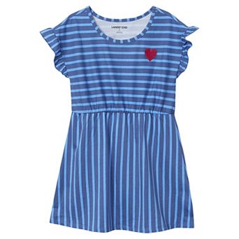 Girls 2-16 Lands' End Short Sleeve Gathered Waist Tunic Top in Regular & Plus Size