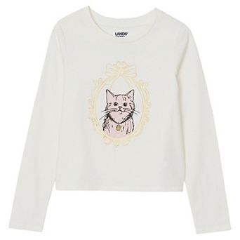 Girls 4-16 Lands' End Long Sleeve Graphic Meet & Greet Tee