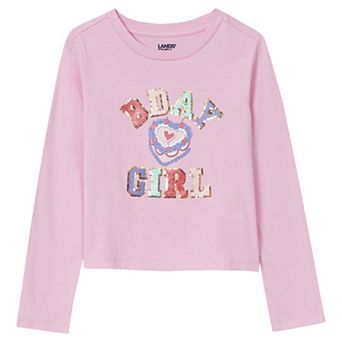 Girls 4-16 Lands' End Long Sleeve Graphic Meet & Greet Tee