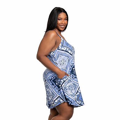 Plus Size Lilac & London Print Jersey Chemise