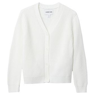 Girls 2-16 Lands' End Button Front Knit Sweater In Regular & Plus Size