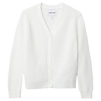 Girls 2-16 Lands' End Button Front Knit Sweater In Regular & Plus Size