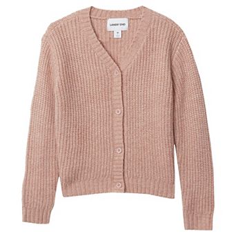 Girls 2-16 Lands' End Button Front Knit Sparkle Sweater