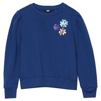 Girls 2-16 Lands' End Puff Shoulder Crew Neck Sweatshirt