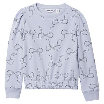Girls 2-16 Lands' End Puff Shoulder Crew Neck Sweatshirt