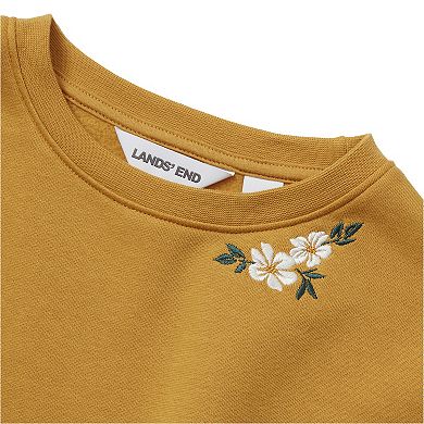 Girls 2-16 Lands' End Crew Neck Embroidered Sweatshirt