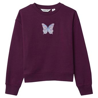 Girls 2-16 Lands' End Crew Neck Embroidered Sweatshirt