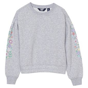 Girls 2-16 Lands' End Crew Neck Embroidered Sweatshirt
