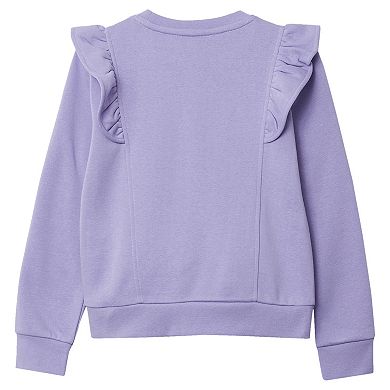 Girls 2-16 Lands' End Long Sleeve Cozy Fleece Ruffle Sweatshirt