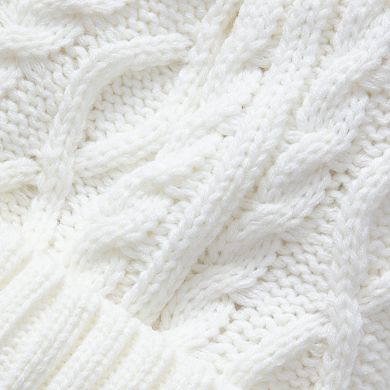 Girls Lands' End Fleece Lined Faux Fur Pom Hat