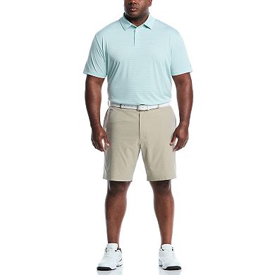 Big & Tall Grand Slam Slim Fit Heather Stripe Short Sleeve Golf Polo