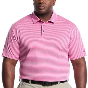 Big & Tall Grand Slam Slim Fit Heather Stripe Short Sleeve Golf Polo