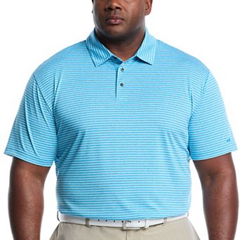 Big & Tall Grand Slam Slim Fit Heather Stripe Short Sleeve Golf Polo