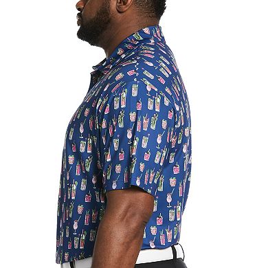 Big & Tall Grand Slam Tropical Cocktail Print Short Sleeve Golf Polo Shirt