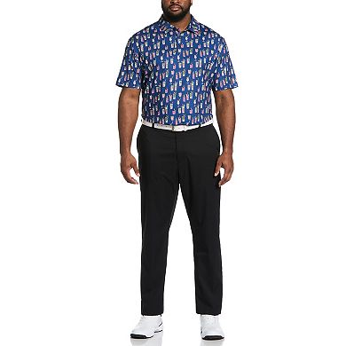 Big & Tall Grand Slam Tropical Cocktail Print Short Sleeve Golf Polo Shirt