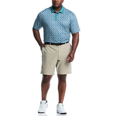 Big & Tall Grand Slam Checkered Geo Print Short Sleeve Golf Polo